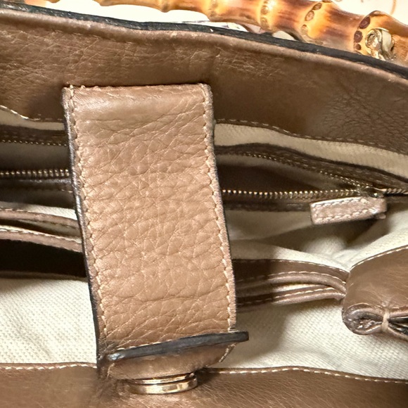 Gucci Flora Canvas Bamboo Shopper Tote 2-Way Crossbody - Picture 9 of 11